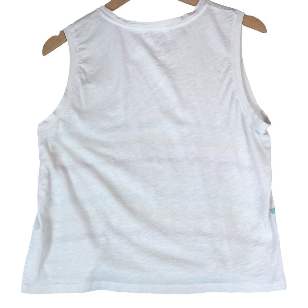 Sundry Striped Cropped Tank Top Size 3 (L) White Rainbow Soft Casual Beachcore - Picture 2 of 7
